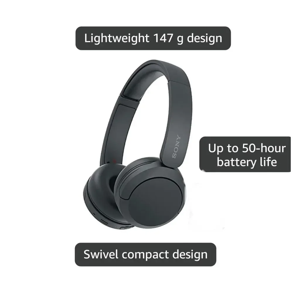 Sony WH-CH520 Wireless Bluetooth On-Ear Headphones Black New Sealed AUTHENTIC